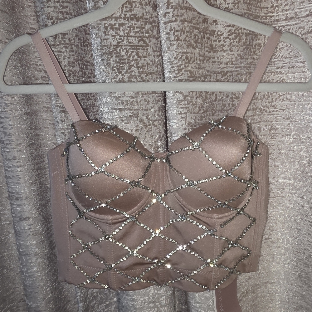 Glamorous Pink Rhinestone Bustier - Picture 2 of 8